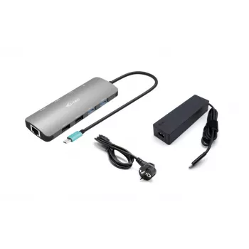 i-tec Metal USB-C Nano 2x display dockingstation met PD 100 W + oplader 100W