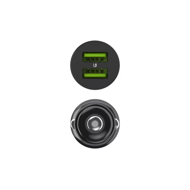 Green Cell GC PowerRide Nano36 CADM-GC-36AA autolader 36 W 6 A, 2 × USB-A, snelladen met Ultra Charge, 12/24 V, zwart