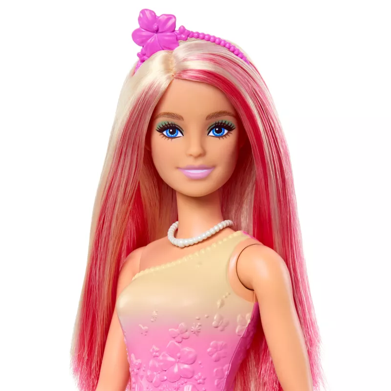 Barbie A Touch of Magic Royal pop met roze en blond haar, vlinderrok en accessoires