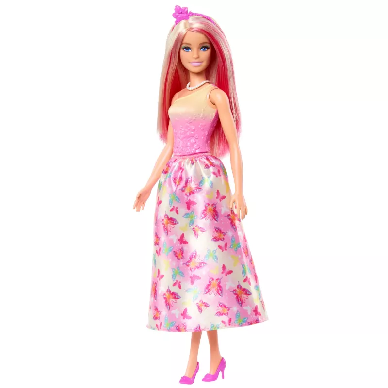 Barbie A Touch of Magic Royal pop met roze en blond haar, vlinderrok en accessoires