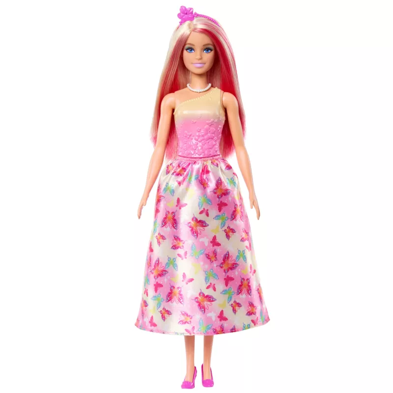 Barbie A Touch of Magic Royal pop met roze en blond haar, vlinderrok en accessoires