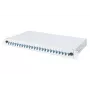DIGITUS glasvezel-schuiflasdoos, 1U, voorzien van 24x LC Duplex, incl. M25 wartel, lascassette singlemode OS2, gekleurde pigtails