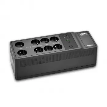 APC Back-UPS, 500VA/300W vloer-/wandmontage, 230V, 8x Franse/Belgische stopcontacten, USB Type-A aansluiting, door gebruiker vervangbare batterij