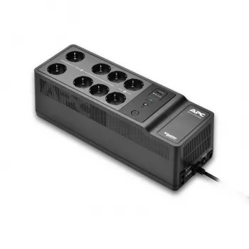 APC Back-UPS, 500VA/300W vloer-/wandmontage, 230V, 8x CEE 7/3 Schuko-stopcontacten, USB Type-A aansluiting, door gebruiker vervangbare batterij