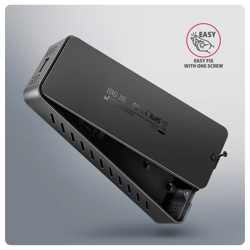 Axagon EEM2-20G USB-C 20Gbps - M.2 NVMe SSD gepantserde behuizing