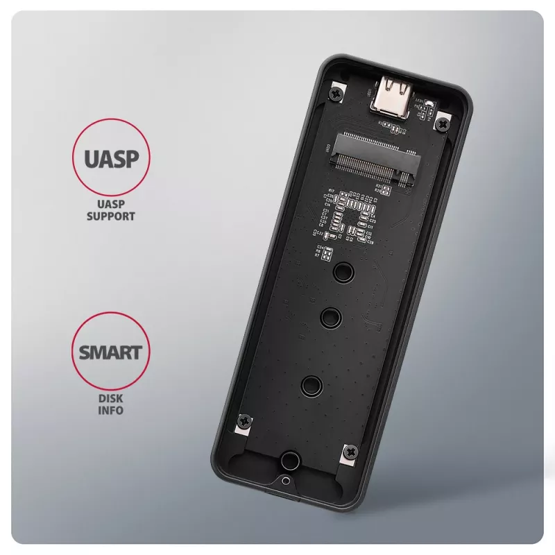 Axagon EEM2-20G USB-C 20Gbps - M.2 NVMe SSD gepantserde behuizing