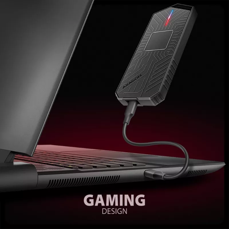 Axagon EEM2-GAM externe USB-C 10Gbps metalen behuizing voor M.2 NVMe & SATA SSD's. Schroefloos