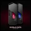 Axagon EEM2-GAM externe USB-C 10Gbps metalen behuizing voor M.2 NVMe & SATA SSD's. Schroefloos