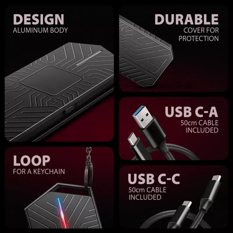 Axagon EEM2-GAM externe USB-C 10Gbps metalen behuizing voor M.2 NVMe & SATA SSD's. Schroefloos
