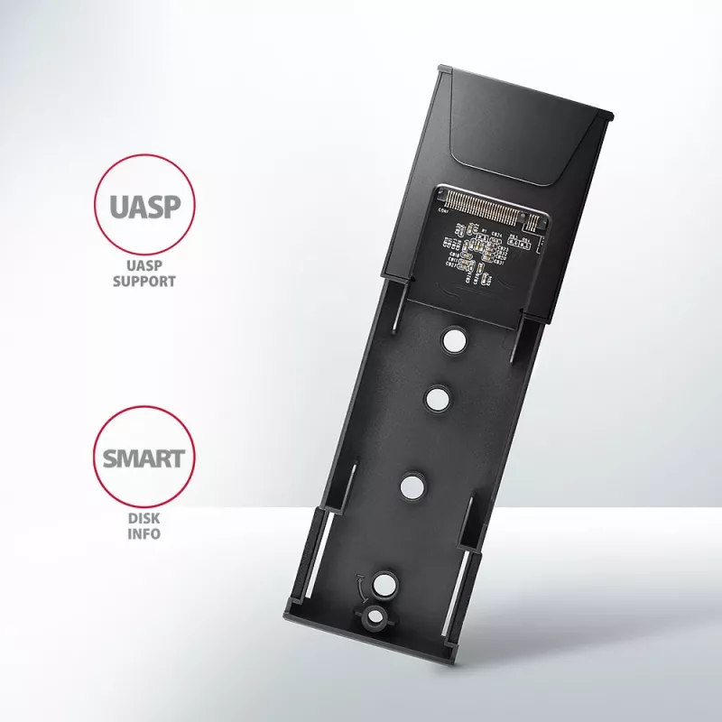 Axagon EEM2-GTS2 externe USB-C 10Gbit/s metalen behuizing voor M.2 NVMe & SATA SSD's. Schroefloos