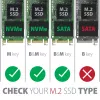 Axagon EEM2-GTS2 externe USB-C 10Gbit/s metalen behuizing voor M.2 NVMe & SATA SSD's. Schroefloos