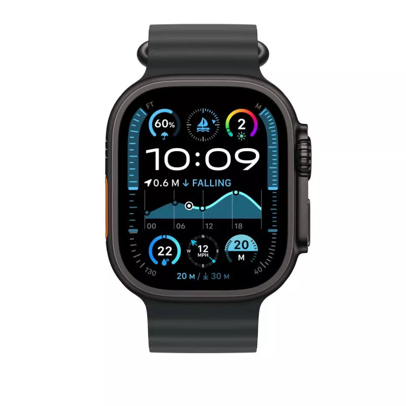 APPLE 49mm zwarte Ocean Band verlenging – zwarte titanium finish