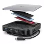 Axagon HMC-UFO USB-C hub M.2 SATA/NVMe 1 Gbit/s Ethernet 384 kHz audio bedraad USB 3.2 Gen 2 (3.1 Gen 2) Type-C zwart