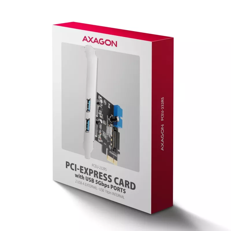 Axagon PCEU-232RS PCIe-controller 2x ext. + 2x int. USB 5Gbps