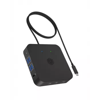 ICY BOX IB-DK4090-C dockingstation USB 3.2 Gen 2 (3.1 Gen 1) Type-C zwart