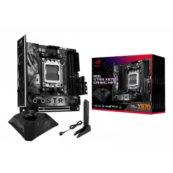 Moederbord ASUS ROG STRIX X870-I GAMING WIFI mini ITX · AMD X870 · socket AM5 · DDR5 · 2 DIMM · Wi-Fi 7 · Bluetooth 5.4