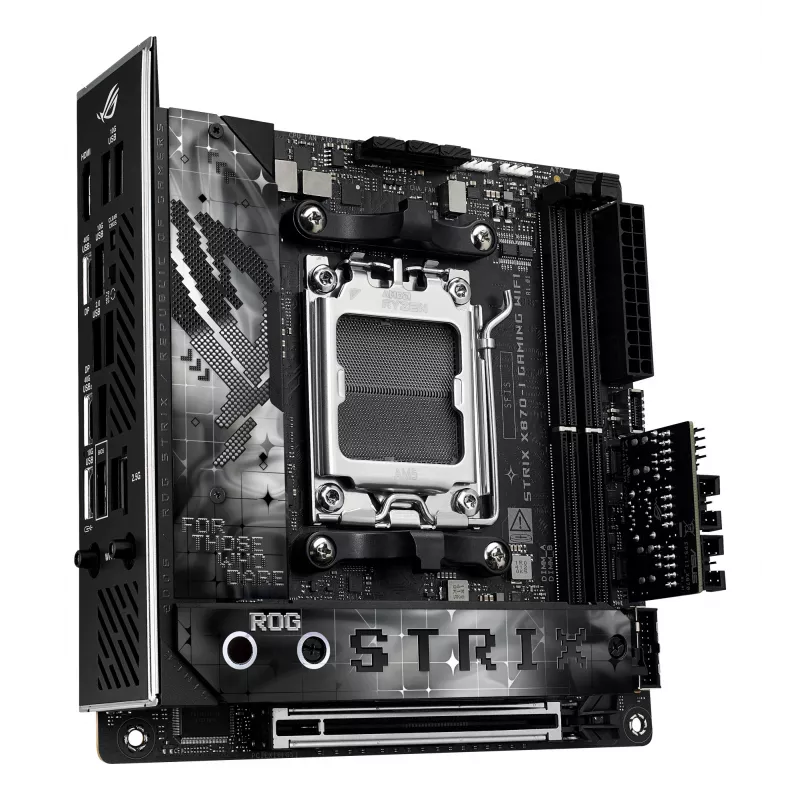 Moederbord ASUS ROG STRIX X870-I GAMING WIFI mini ITX · AMD X870 · socket AM5 · DDR5 · 2 DIMM · Wi-Fi 7 · Bluetooth 5.4