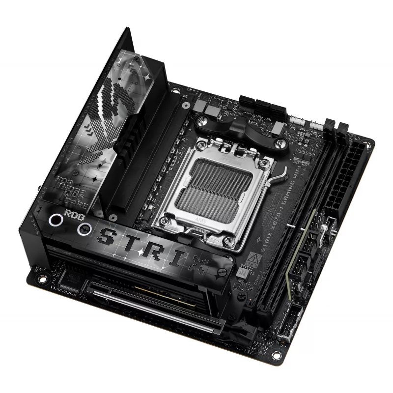 Moederbord ASUS ROG STRIX X870-I GAMING WIFI mini ITX · AMD X870 · socket AM5 · DDR5 · 2 DIMM · Wi-Fi 7 · Bluetooth 5.4