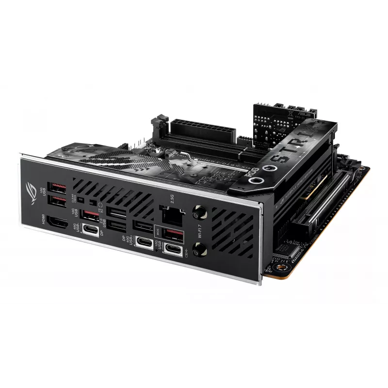 Moederbord ASUS ROG STRIX X870-I GAMING WIFI mini ITX · AMD X870 · socket AM5 · DDR5 · 2 DIMM · Wi-Fi 7 · Bluetooth 5.4