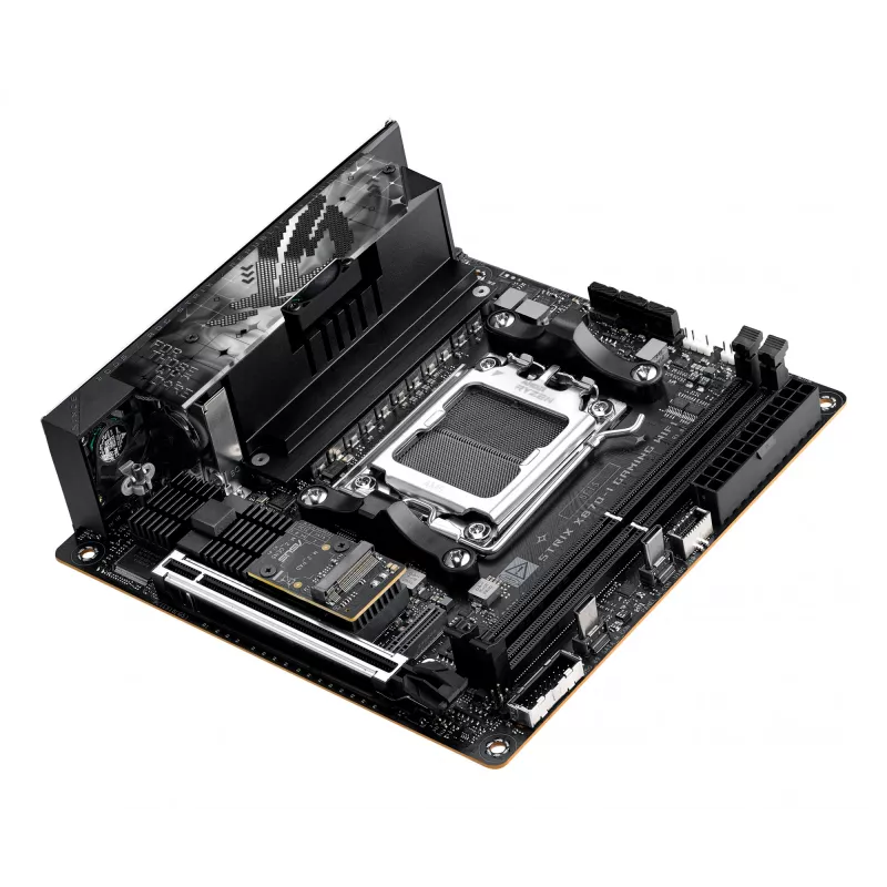Moederbord ASUS ROG STRIX X870-I GAMING WIFI mini ITX · AMD X870 · socket AM5 · DDR5 · 2 DIMM · Wi-Fi 7 · Bluetooth 5.4