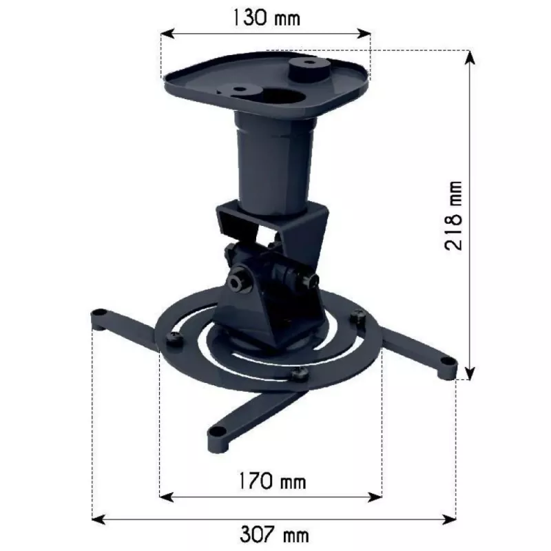 Techly universele plafondsteun voor projector, zwart ICA-PM 100BK