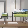 Techly ICA-LCD 174NB monitorbeugel voor op bureau met laptopplank, 13–32 inch (33–81,3 cm), 8 kg, laptop 12–17 inch, VESA 75x75 / 100x100, zwart
