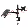 Techly ICA-LCD 174NB monitorbeugel voor op bureau met laptopplank, 13–32 inch (33–81,3 cm), 8 kg, laptop 12–17 inch, VESA 75x75 / 100x100, zwart