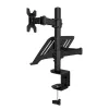 Techly ICA-LCD 174NB monitorbeugel voor op bureau met laptopplank, 13–32 inch (33–81,3 cm), 8 kg, laptop 12–17 inch, VESA 75x75 / 100x100, zwart