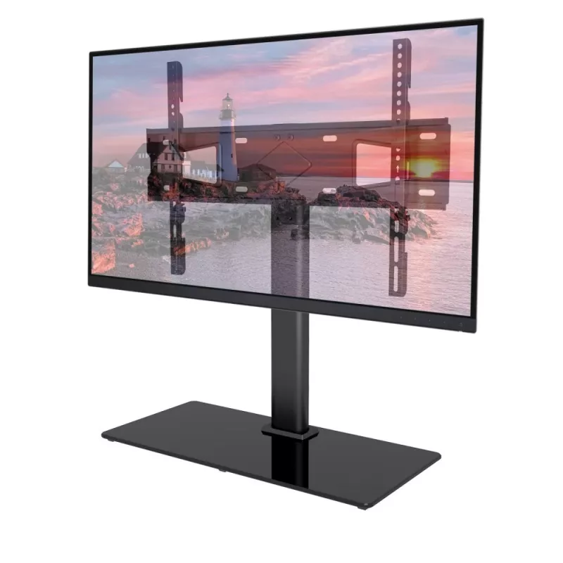 Techly ICA-LCD S07L tv-standaard, 32-65 inch (81-165,1 cm), 45 kg, VESA 600x400, voet van gehard glas, zwart