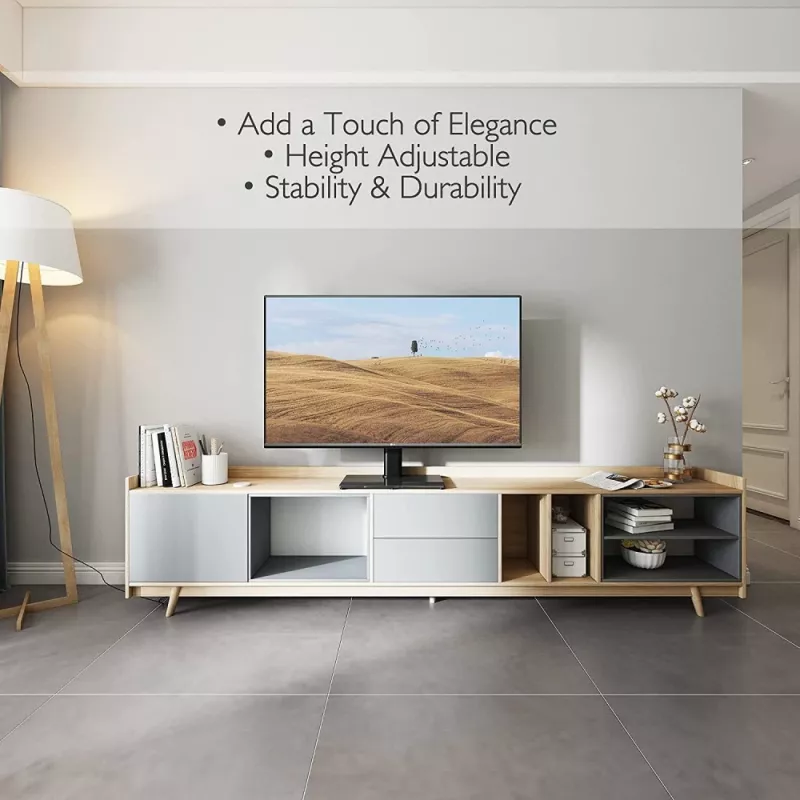 Techly ICA-LCD S07L tv-standaard, 32-65 inch (81-165,1 cm), 45 kg, VESA 600x400, voet van gehard glas, zwart