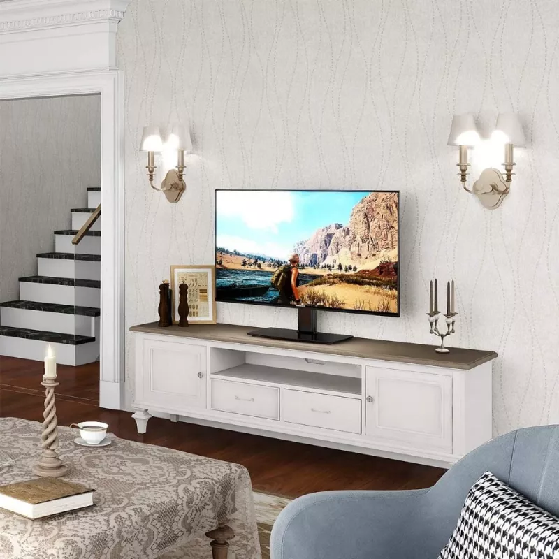 Techly ICA-LCD S07L tv-standaard, 32-65 inch (81-165,1 cm), 45 kg, VESA 600x400, voet van gehard glas, zwart