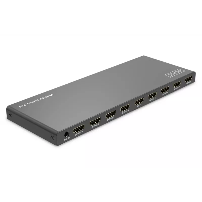 DIGITUS 1x8 HDMI-splitter. 4K/60Hz HDCP 2.3. EDID-besturing