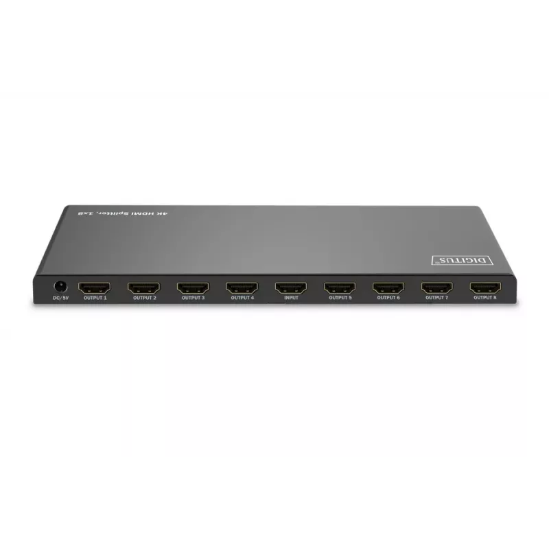 DIGITUS 1x8 HDMI-splitter. 4K/60Hz HDCP 2.3. EDID-besturing