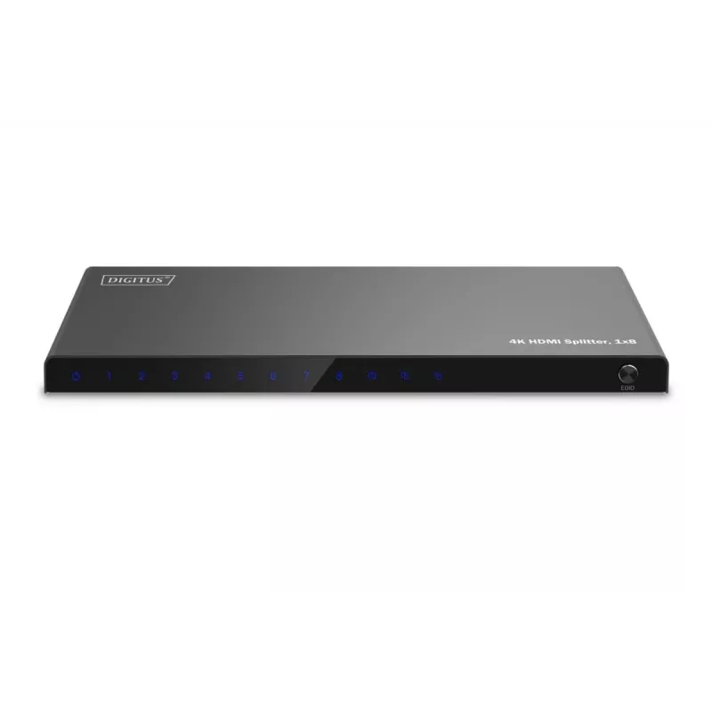 DIGITUS 1x8 HDMI-splitter. 4K/60Hz HDCP 2.3. EDID-besturing