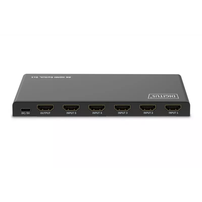 DIGITUS 5x1 HDMI-switch. 8K/60Hz (4:4:4). HDR. HDCP2.3