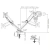 Techly ICA-LCD 462B monitorarm voor op het bureau, gasveer, 17-32 inch (43,2-81,3 cm), 9 kg, VESA 75x75/100x100, zwart
