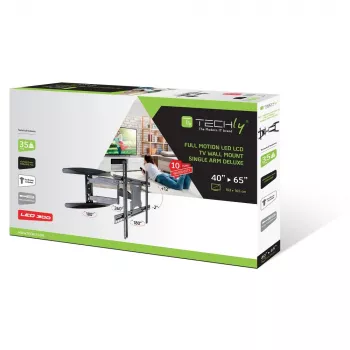 Techly 40-65 Ultra slank Full Motion LCD TV-muurbeugel Zwart ICA-PLB 171L