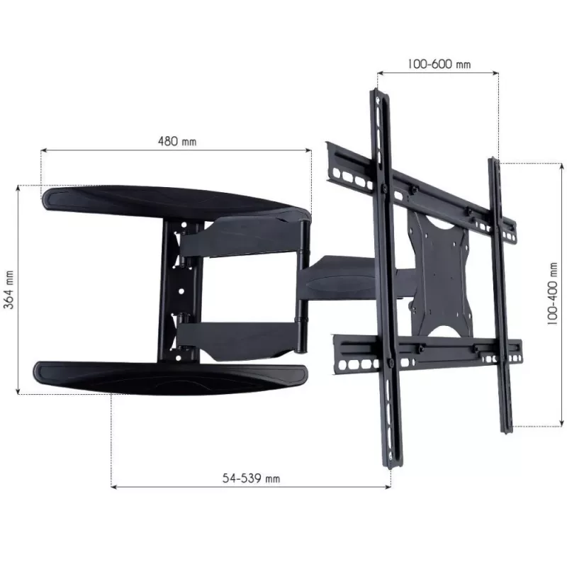 Techly 40-65 Ultra slank Full Motion LCD TV-muurbeugel Zwart ICA-PLB 171L