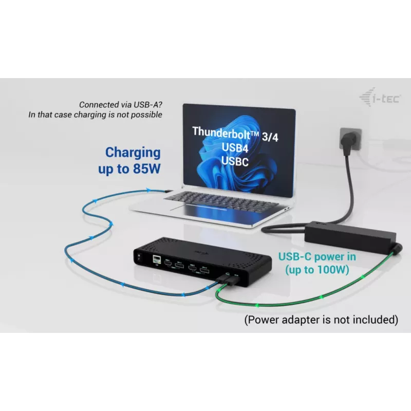 i-tec Universeel Dual 4K Display Docking Station + Power Delivery 85W