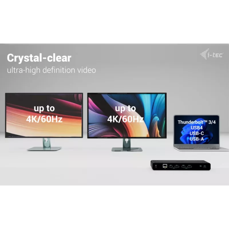 i-tec Universeel Dual 4K Display Docking Station + Power Delivery 85W