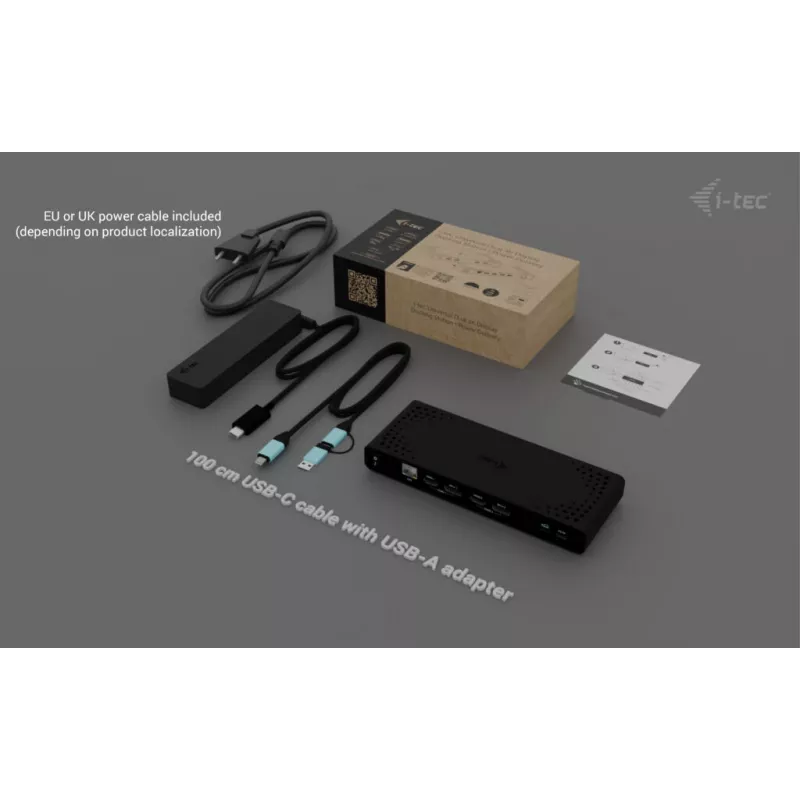 i-tec Universeel Dual 4K Display Docking Station + Power Delivery 85W