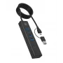 ICY BOX IB-HUB1737-C3 USB 3.2 Gen 1 (3.1 Gen 1) Type-C 5000 Mbit/s zwart