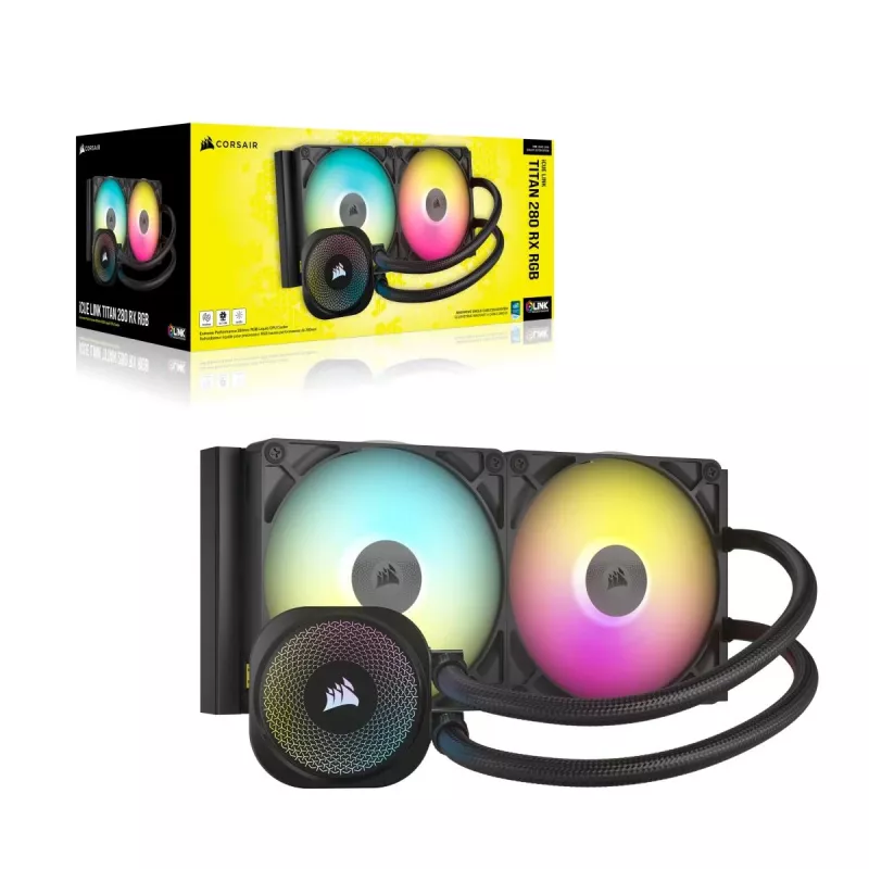 CORSAIR CPU-koeler - iCUE LINK TITAN 280 RX RGB AIO vloeistofkoeler