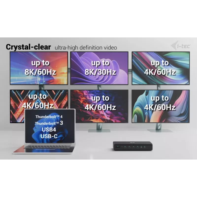 i-tec Universeel 6x 4K/60Hz Display Docking Station + Power Delivery 140W