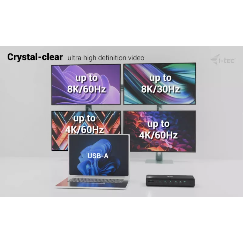i-tec Universeel 6x 4K/60Hz Display Docking Station + Power Delivery 140W