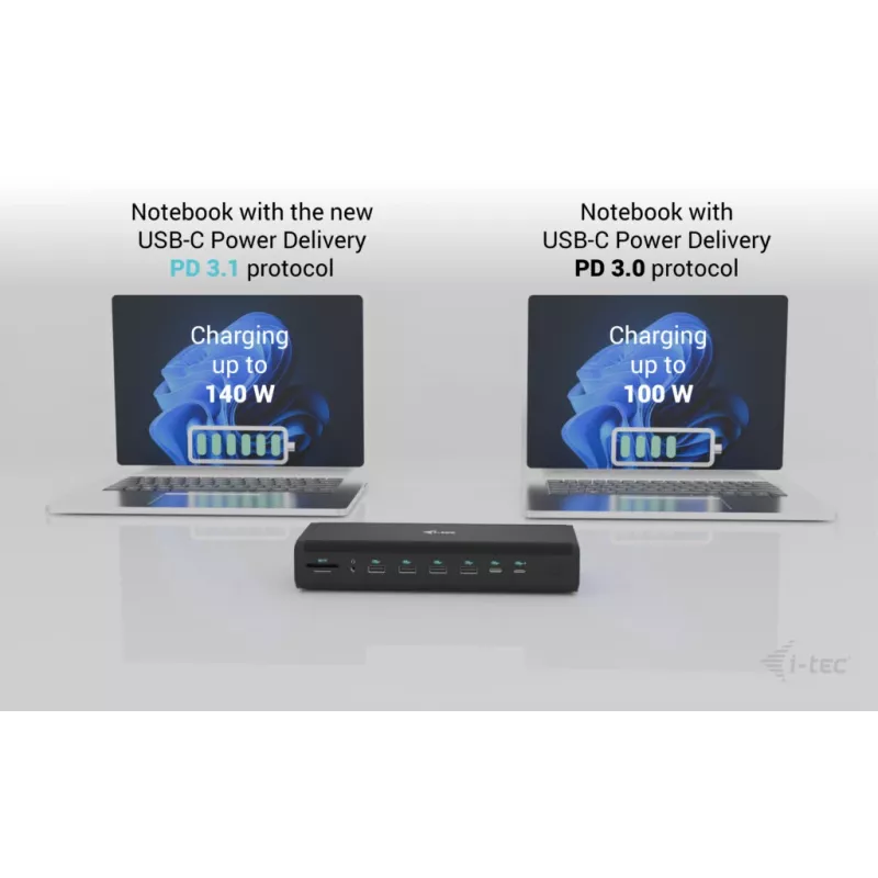 i-tec Universeel 6x 4K/60Hz Display Docking Station + Power Delivery 140W