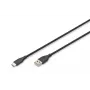 DIGITUS USB-C siliconen oplaadkabel USB-A - USB-C USB 2.0 60W - 50cm Zwart