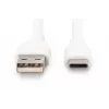 DIGITUS USB-C siliconen oplaadkabel USB-A – USB-C USB 2.0 60W – 50 cm Wit