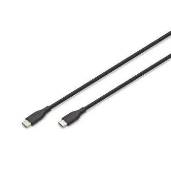 DIGITUS USB-C siliconen oplaadkabel USB-C - USB-C USB 2.0 60W - 50cm zwart