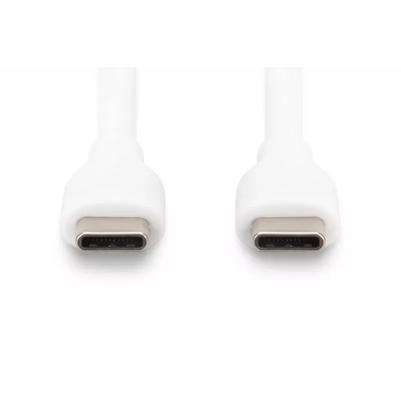 DIGITUS USB-C siliconen oplaadkabel USB-C – USB-C USB 2.0 60W – 50 cm Wit